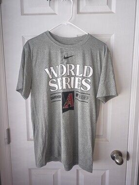 Nike Dri-Fit MLB Arizona Diamondbacks 2023 World Series T-Shirt Gray Mens Large